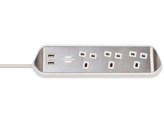 Brennenstuhl estilo Corner Extension Lead 240V 3-Gang 13A White 2m